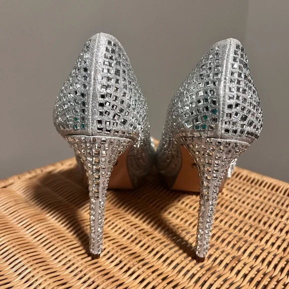 Lauren Lorraine Glittering Silver Heels - Picture 3 of 7